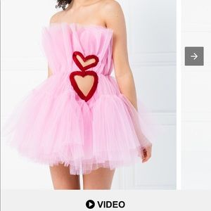 Kikiriki tulle mini dress with cutout hearts
